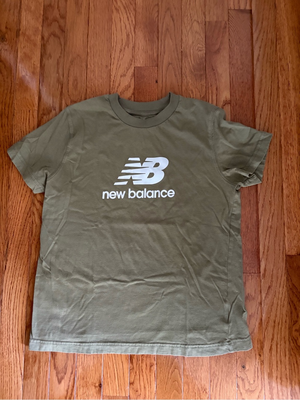 New Balance Olive Green Logo Tee for Kids